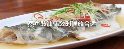 ​蒸鱼豉油什么时候放合适
