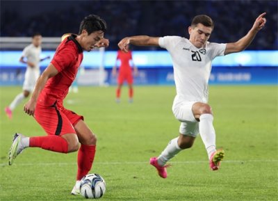 ​（杭州亚运会）足球——男子组半决赛：韩国队对阵乌兹别克斯坦队