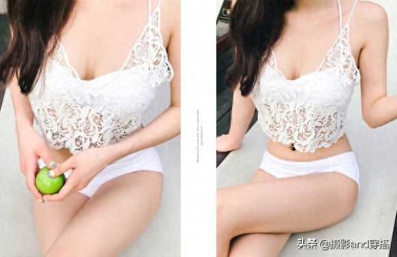 孙允珠白色吊带蕾丝比基尼,夏天的味道